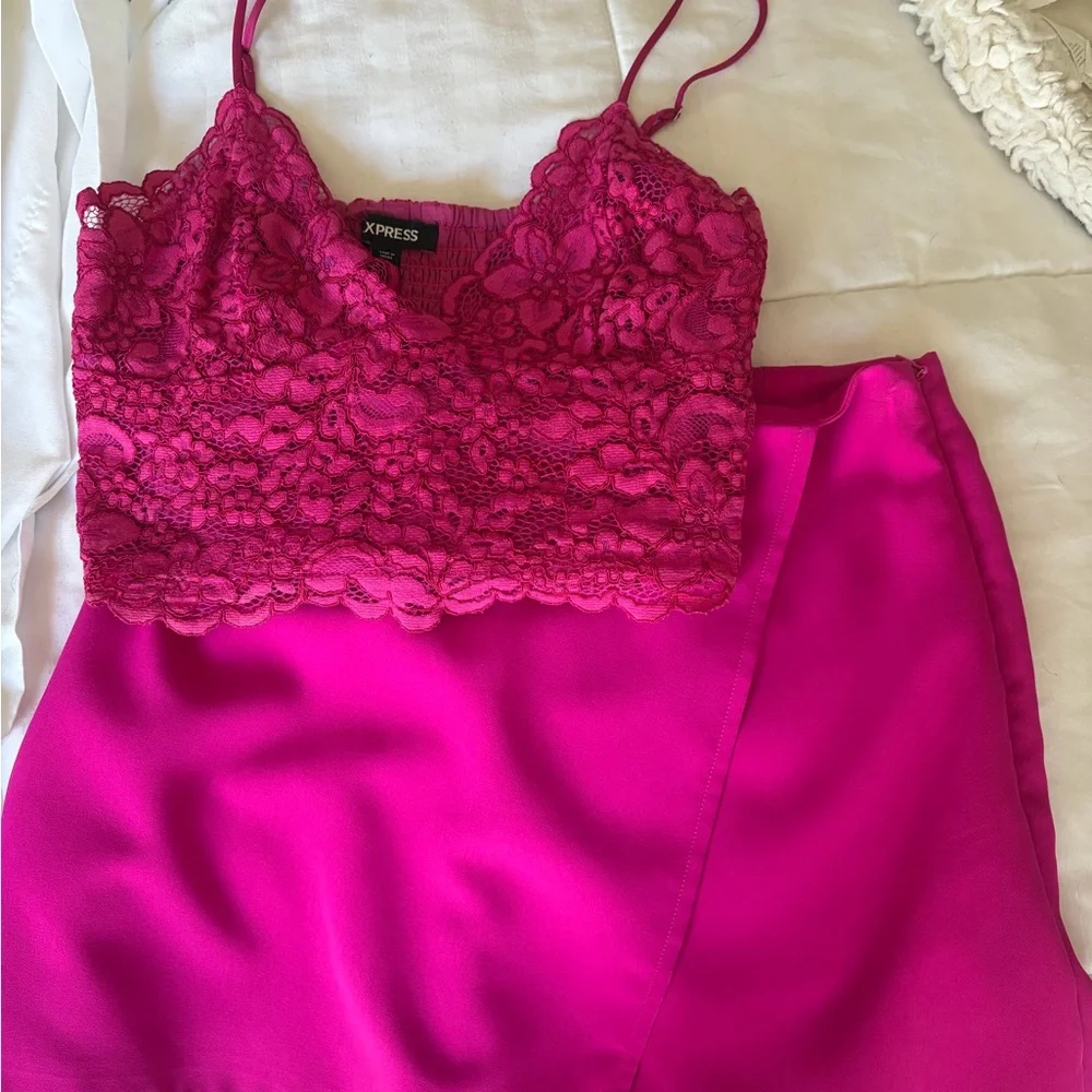 Express Editor Fuchsia Two-Piece Set - Picture 7 of 7